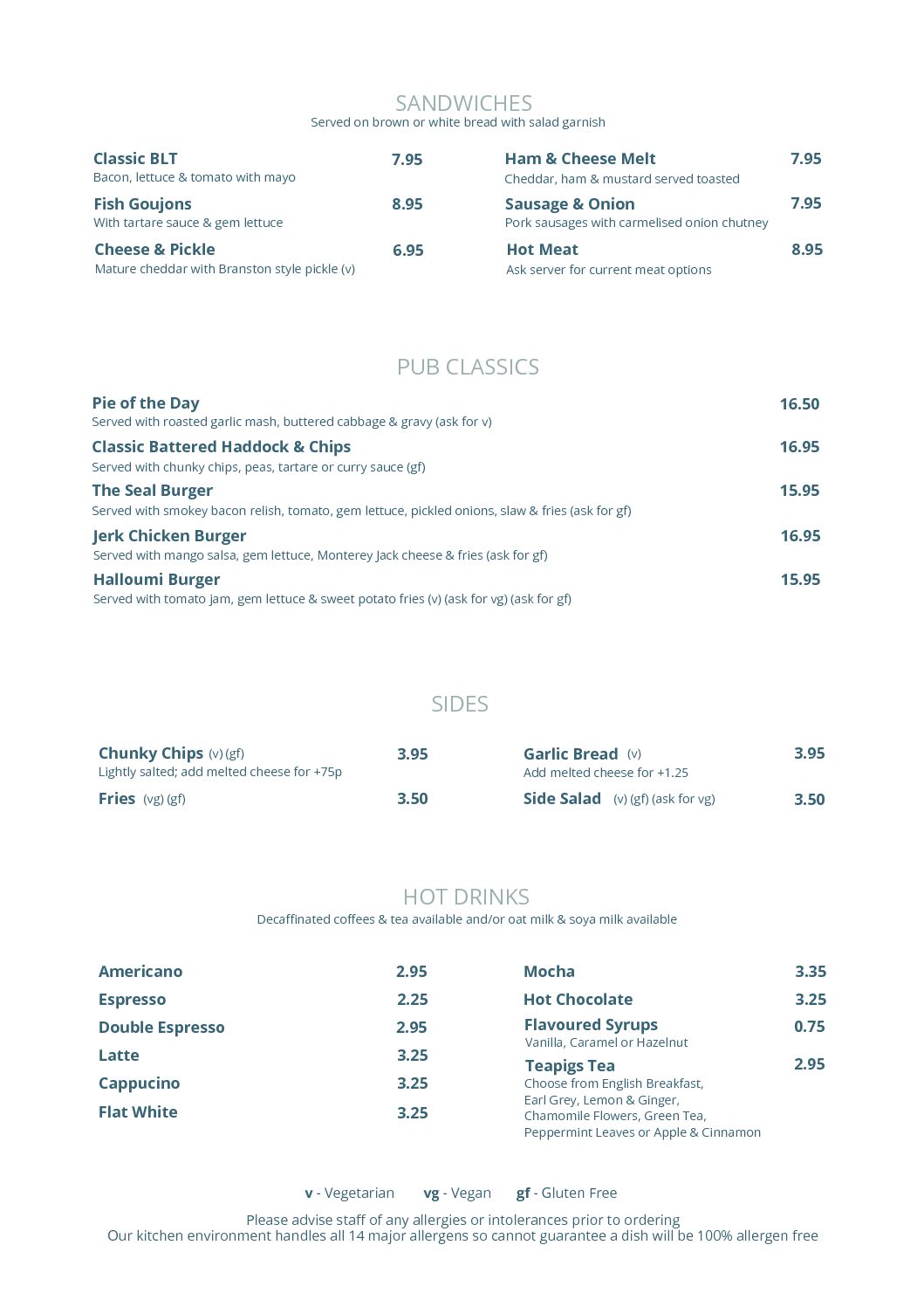 Lunch Menu Back June 2025