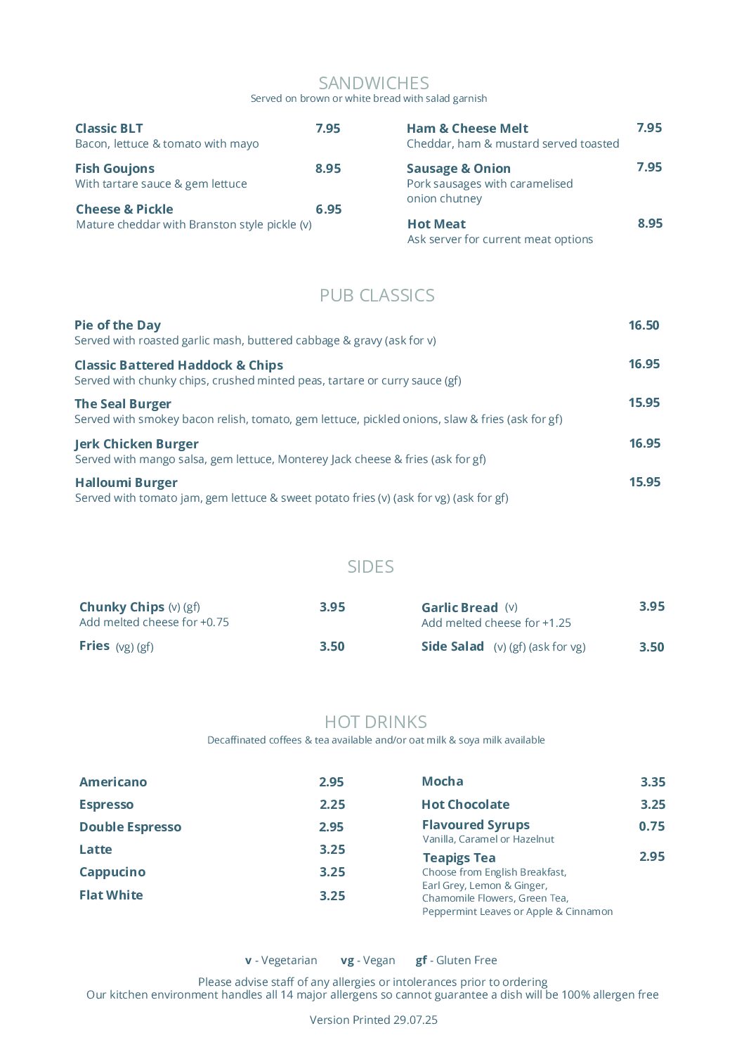 Lunch Menu Back End July 2025
