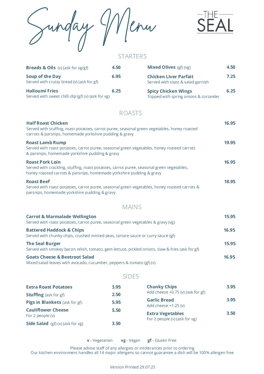Sunday Menu July 29th 2025 (2)